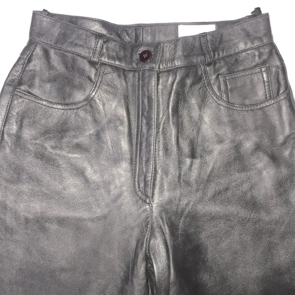 Leather Elegance Paris Genuine Soft Black Pants - Picture 4 of 11